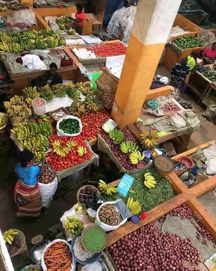aerial view of market